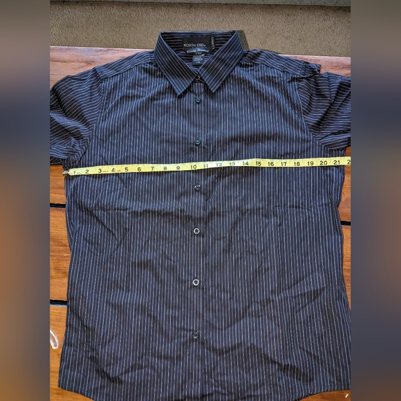 🆕 NORTH END Ladies Blouse Black strip Button front SZ L long sleeve Shirt Top - Picture 10 of 10